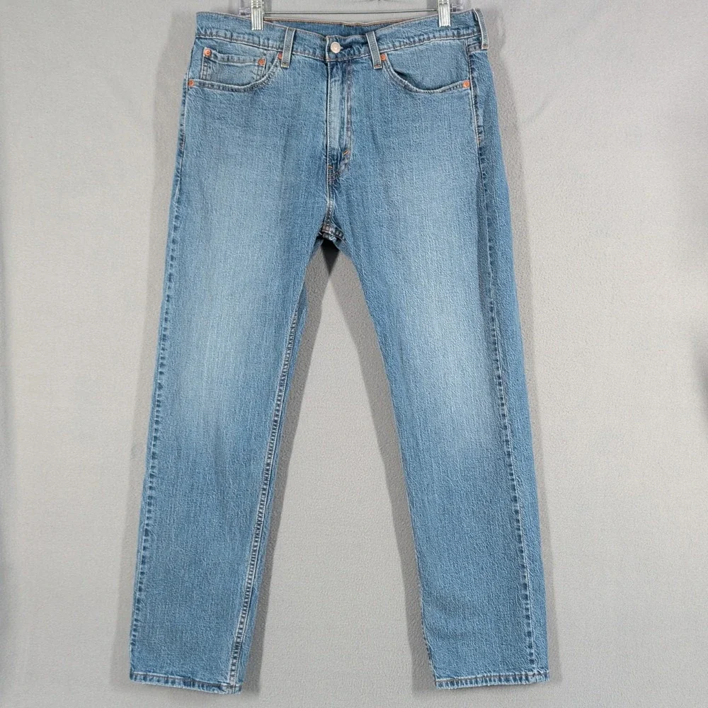 Levi's 505 Jeans Men's 36x32 Light Wash‎ Straight Leg Denim